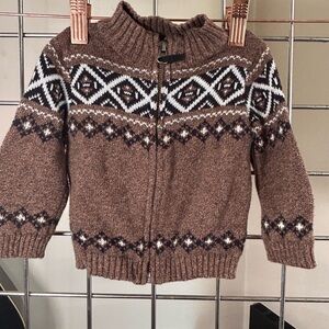 Carter's Brown Knit Sweater zip up size 6 months